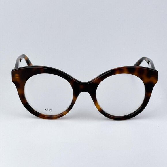 Loewe CURVY Women Eyeglasses Havana Round LW50074I 052 NEW AUTHENTIC Loewe Round Acetate Eyeglasses Shiny Havana 50mm main image 3